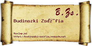 Budinszki Zsófia névjegykártya