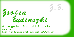 zsofia budinszki business card